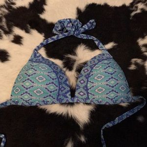 Blue Aztec Bikini Top